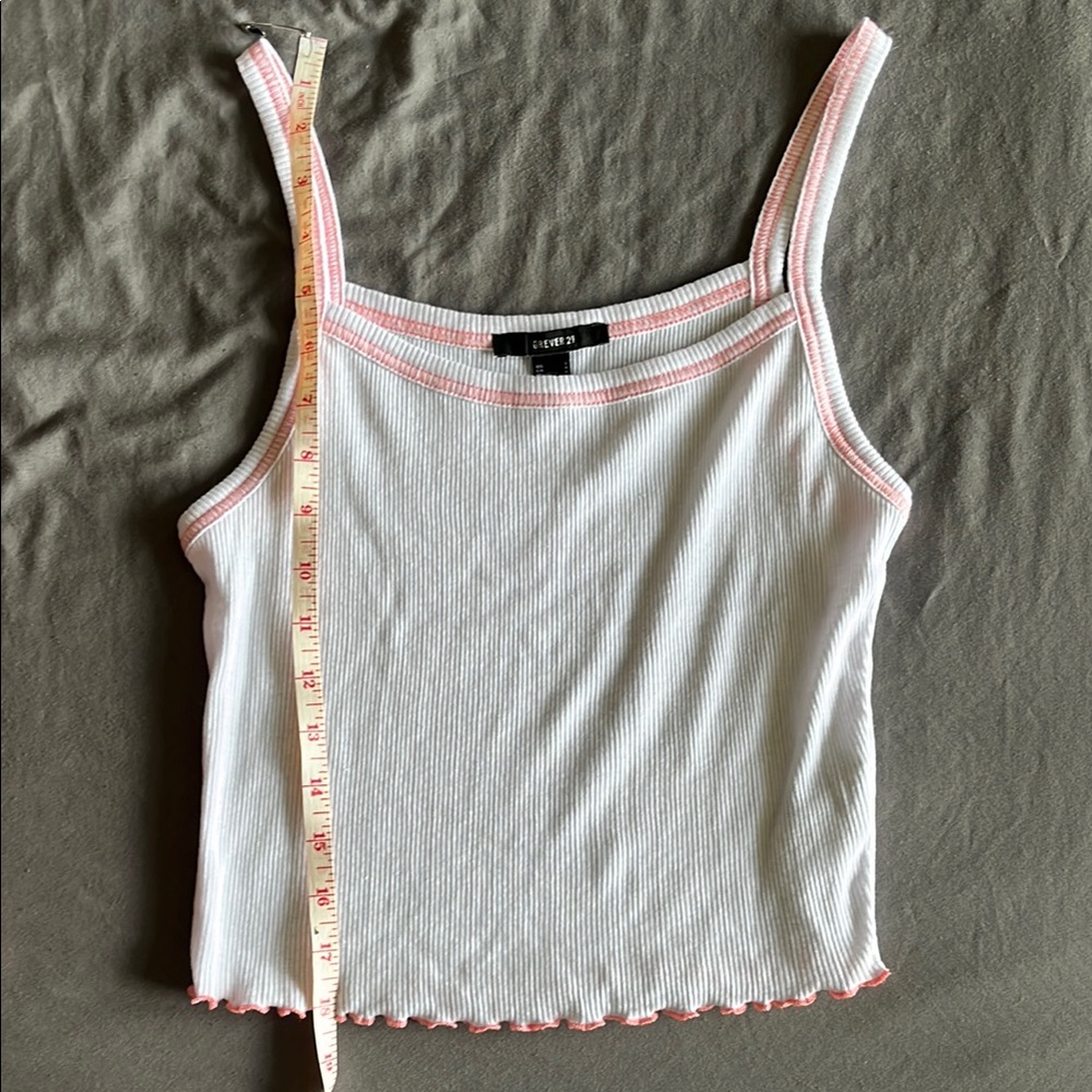 Forever 21 S White Ribbed Sleeveless Camisole
